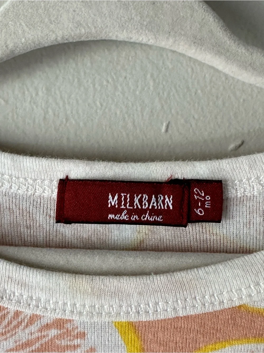 milkbarn Grapefruit Citrus Baby Organic Cotton Bodysuit Size 6-12 Mo